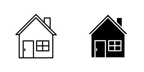 House icon vector solid logo illustration. Flat and line style for graphic design, Website