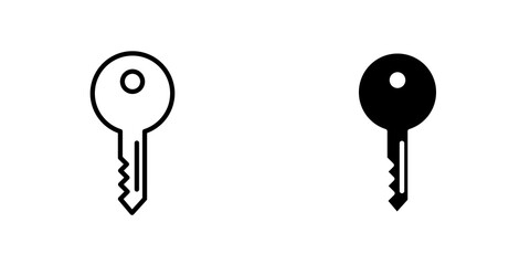 key icon vector solid logo illustration. Flat and line style for graphic design, Website