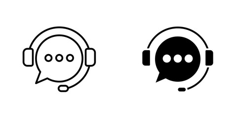 Live chat icon vector solid logo illustration. Flat and line style for graphic design, Website
