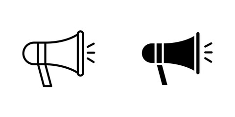 Megaphone icon vector solid logo illustration. Flat and line style for graphic design, Website