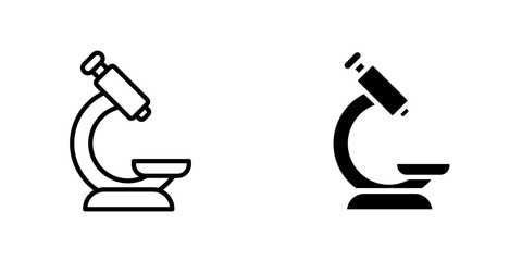 Microscope icon vector solid logo illustration. Flat and line style for graphic design, Website