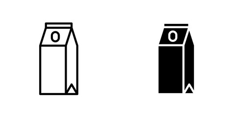Milk carton icon vector solid logo illustration. Flat and line style for graphic design, Website