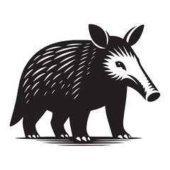 Bold aardvark silhouette vector for high-resolution logos, marketing, and digital branding – aardvark silhouette – aardvark vector – aardvark illustration – silhouette of aardvark

