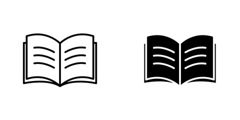 open book icon vector solid logo illustration. Flat and line style for graphic design, Website