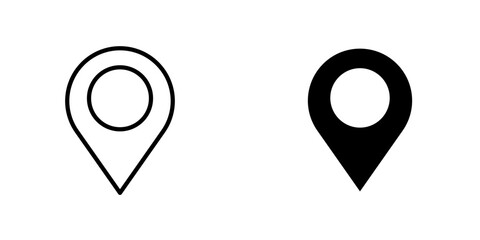 Pin icon vector solid logo illustration. Flat and line style for graphic design, Website