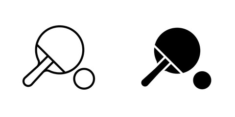 Ping pong icon vector solid logo illustration. Flat and line style for graphic design, Website