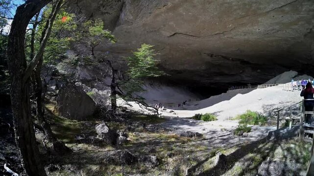 Milodon cave near Torres del Paine at chilean patagonia