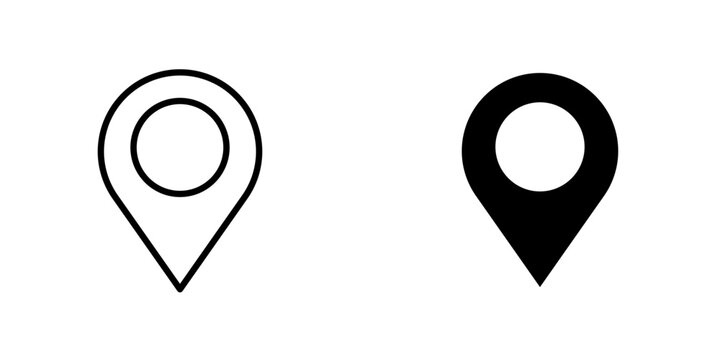 Pin icon vector solid logo illustration. Flat and line style for graphic design, Website