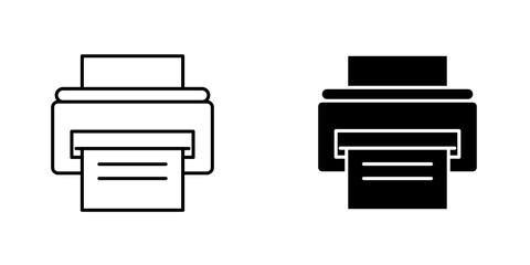 Printer icon vector solid logo illustration. Flat and line style for graphic design, Website