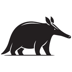 Dynamic aardvark silhouette designed for digital branding, logos, and scalable applications – aardvark silhouette – aardvark vector – aardvark illustration – silhouette of aardvark

