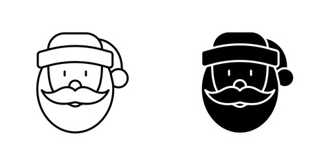 Santa Claus icon vector solid logo illustration. Flat and line style for graphic design, Website