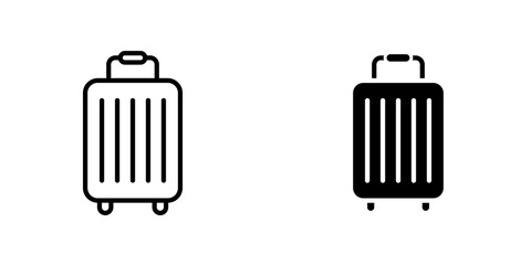 Suitcase icon vector solid logo illustration. Flat and line style for graphic design, Website