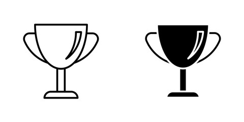 Trophy icon vector solid logo illustration. Flat and line style for graphic design, Website