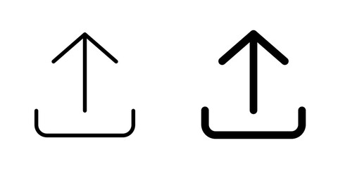 Upload arrow icon vector solid logo illustration. Flat and line style for graphic design, Website