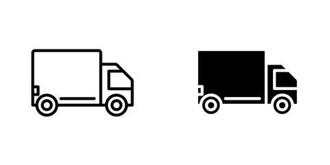 Truck icon vector solid logo illustration. Flat and line style for graphic design, Website