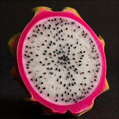 dragon fruit on black background