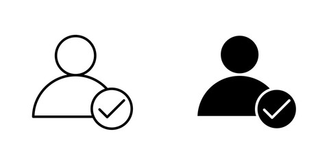 User check icon vector solid logo illustration. Flat and line style for graphic design, Website