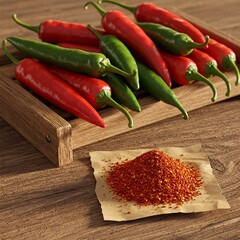 red and green hot chili peppers