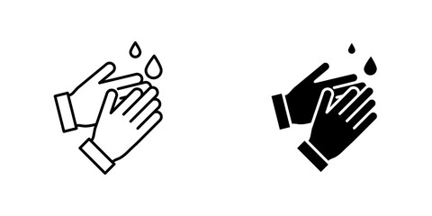 Wash hands icon vector solid logo illustration. Flat and line style for graphic design, Website