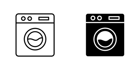 Washing machine icon vector solid logo illustration. Flat and line style for graphic design, Website