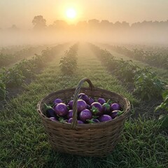 vineyard in the morning