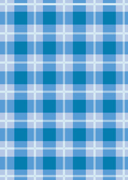 Blue checkered tablecloth seamless pattern vector. Fabric pattern geometric background design illustration.