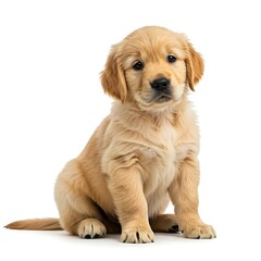 Fototapeta premium golden retriever puppy on white background