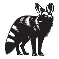Sleek aardwolf silhouette vector for use in logos, icons, and digital design – aardwolf silhouette – aardwolf vector – aardwolf illustration – silhouette of aardwolf

