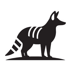 Bold aardwolf silhouette vector designed for scalable logos, websites, and branding projects – aardwolf silhouette – aardwolf vector – aardwolf illustration – silhouette of aardwolf

