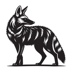 Professional aardwolf silhouette vector ideal for digital art, logo designs, and web graphics – aardwolf silhouette – aardwolf vector – aardwolf illustration – silhouette of aardwolf

