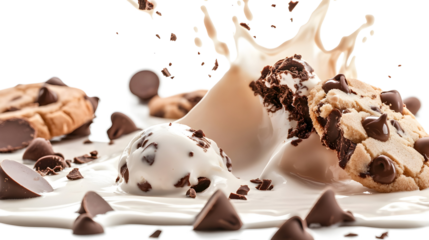 A chocolate bar with nuts on top of it. The chocolate is broken into pieces and scattered around the nuts