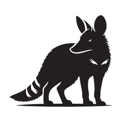 High-contrast aardwolf silhouette vector for use in logos, digital art, and marketing – aardwolf silhouette – aardwolf vector – aardwolf illustration – silhouette of aardwolf

