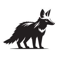 Elegant aardwolf silhouette vector for creative logo creation and scalable designs – aardwolf silhouette – aardwolf vector – aardwolf illustration – silhouette of aardwolf

