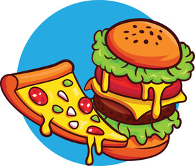 burger and fries