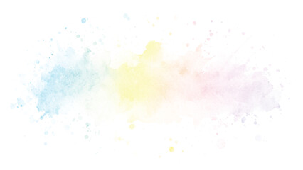 Obraz premium Hand drawn abstract soft pastel watercolor background. Smooth color watercolour painting soft textured on wet white paper background. Soft rainbow color background material