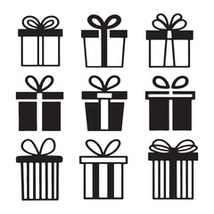  A Vector Set of Stylish Gift Boxes