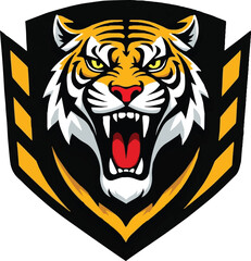 Bold and Roaring Tiger Logo Design for Sports Teams and Competitive Brands