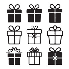  A Vector Set of Stylish Gift Boxes