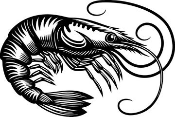 vector illustration of a black and white fish