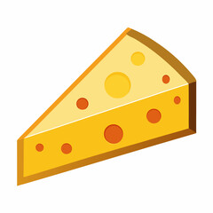 Isometric Cheese Wedge Icon Vector Illustration Isolated On White Background