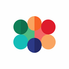 Abstract Design With Geometric Circles In A Colorful Modern Style