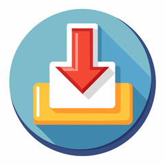 Download Icon Flat Design Style Red Arrow Symbol Illustration