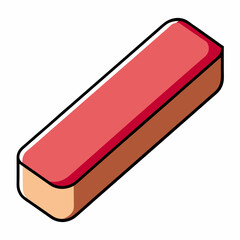 Isometric Red Eraser Icon School Supplies Stationery Education Object Vector