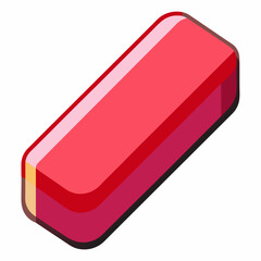 Isometric Illustration Of A Red Rubber Eraser For School Or Office Supplies