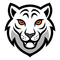 Snow Leopard head mascot logo design vector