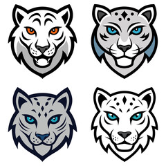 Fototapeta premium Snow Leopard head mascot logo design vector