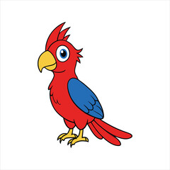 Cartoon crimson rosella vector illustration