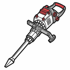 Illustration Of A Jackhammer Construction Tool For Demolition Work