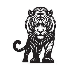 Fierce and sleek angry tiger silhouette vector for modern logos and web design applications – angry tiger silhouette – angry tiger vector – angry tiger illustration – silhouette of angry tiger

