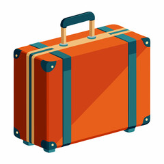 Stylish Orange Isometric Suitcase Illustration For Travel Adventures And Vacations